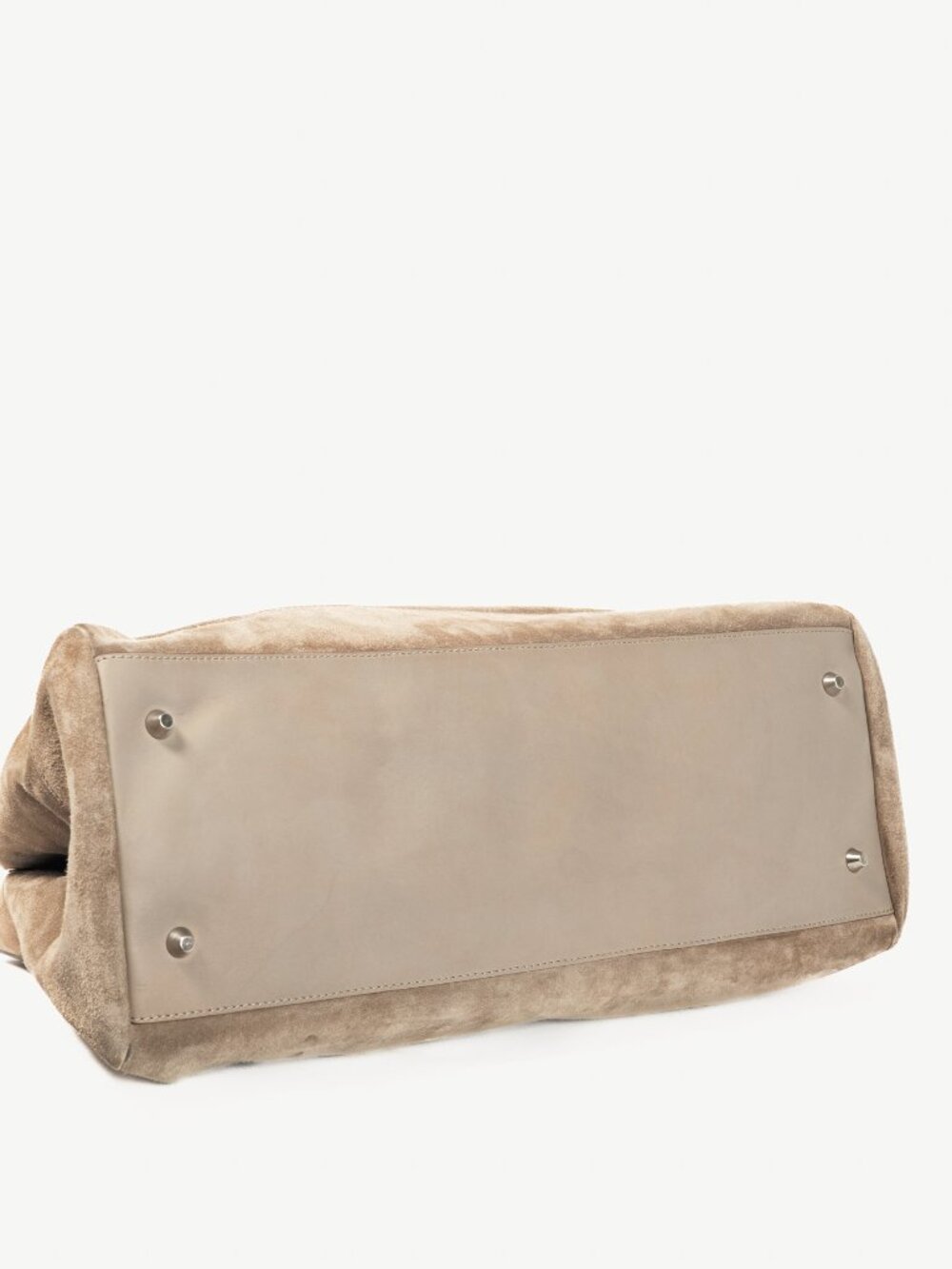 Brunello Cucinelli Taupe Suede Leather-Trim Handbag - Picture 5 of 11